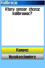 Kalibracja kompasu lub wysokościomierza.