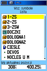 Waypoints - wyszukiwanie punktów.