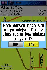 Tworzenie punktu z mapy bez informacji w bazie danych mapy.