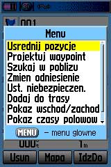 Waypoint menu - uśrednianie pozycji.